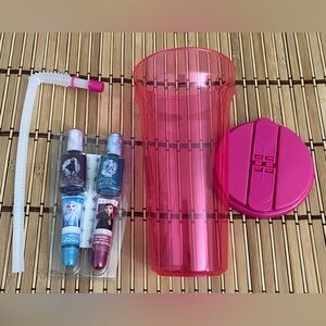 Pink BPA-Free Tumbler Straw 36.5oz + Disney Frozen Lip Gloss & Nail Polish